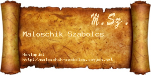 Maloschik Szabolcs névjegykártya